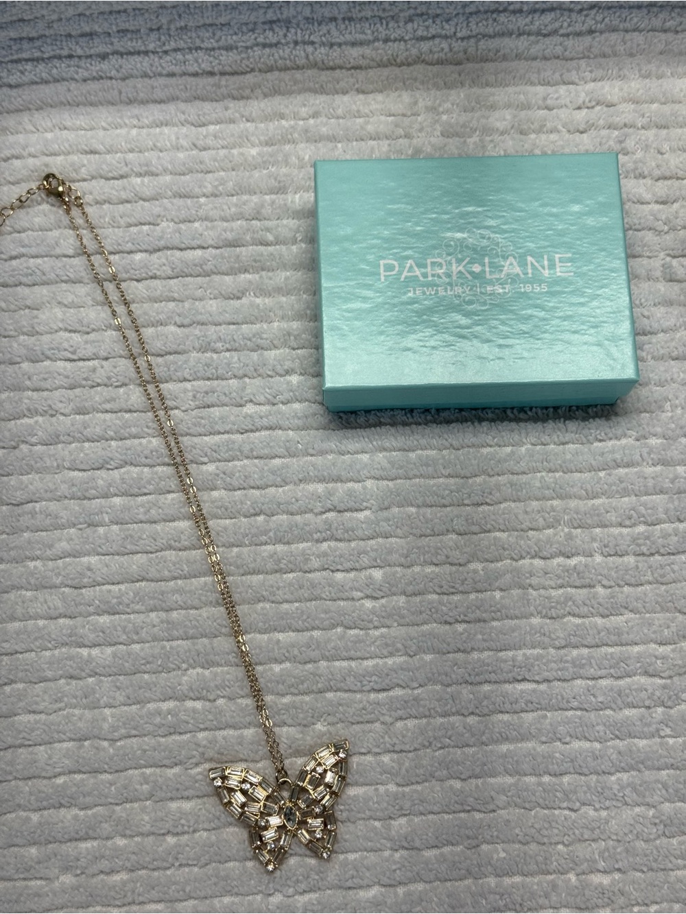 Park Lane Gold Crystal Butterfly Necklace